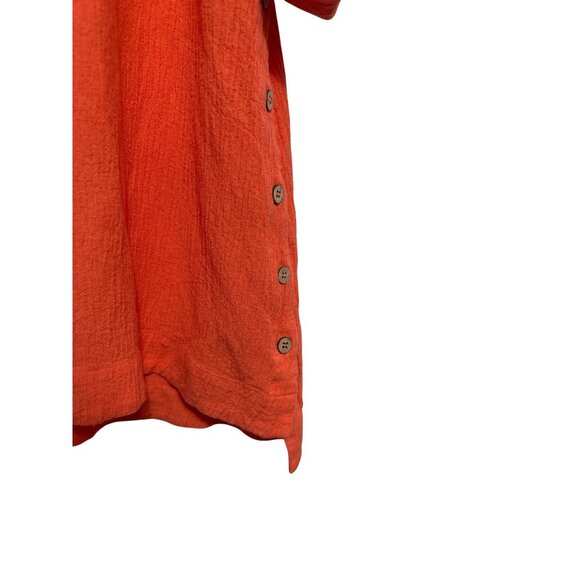 Soft Surroundings Womens Orange Tunic Top W/Button Accents & Floral Lining - Siz - Picture 5 of 8